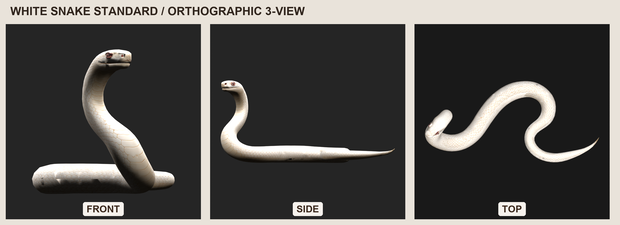 【3Dモデル】白蛇 WHITE SNAKE STANDARD｜5000ポリゴン・リグ付き・OBJ/FBX