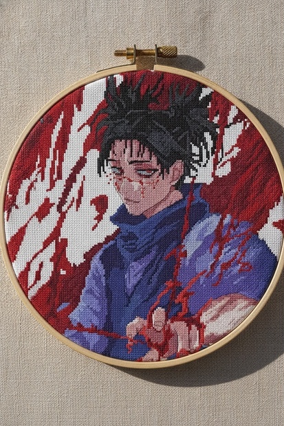 【PDF/XSD】 脹相｜呪術廻戦｜クロスステッチ図案｜Cross Stitch Pattern