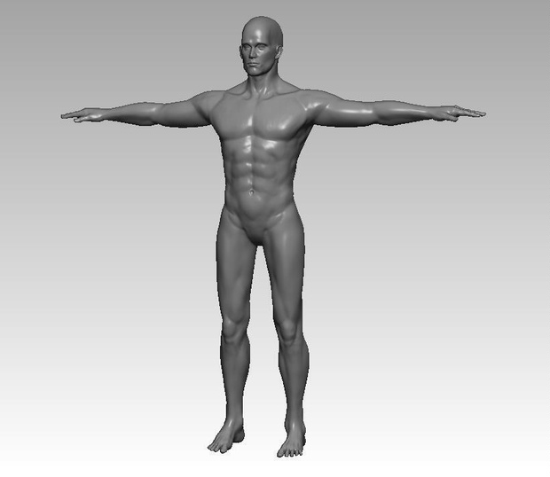 【ZBrush】男性素体スカルプトモデル