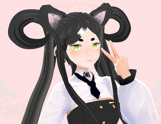 Vroid Hair - Ponytails, Bun Hoops, Cat Ears