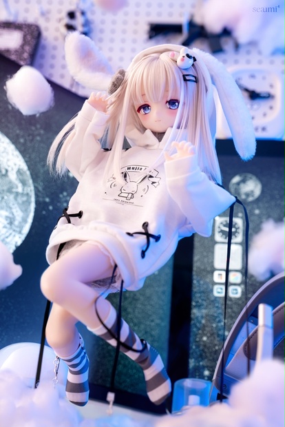 ハンドメイド ドール 垂れ耳うさぎ 綿花娘 コットンドール 衣装付き 1