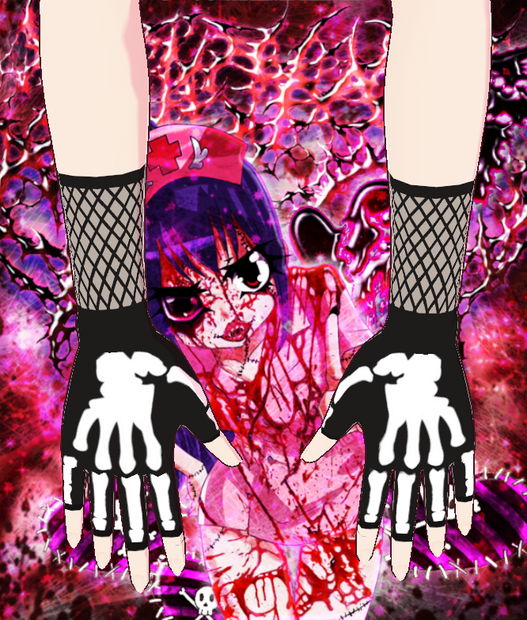 VRoid - Skeleton Gloves & Mesh Arm Accessories - VRoid Custom Items & VRoid Textures - Mix & Match