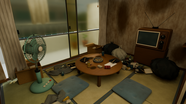【箱庭コレクション #014 / Blender】昭和団地の一室・汚部屋版｜Danchi Room — Dirty Edition