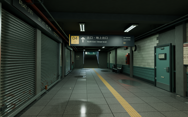 【箱庭コレクション #017 / Blender・GLB】終電後の地下通路｜Last Passage