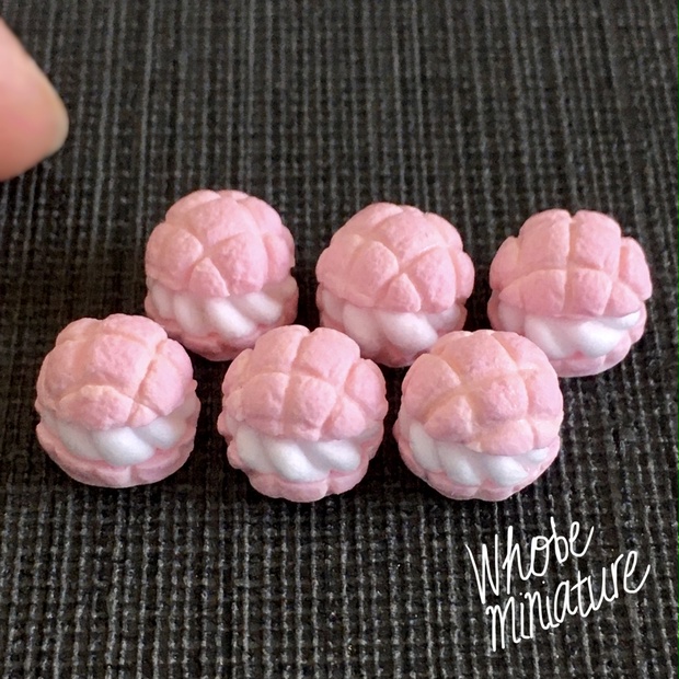 ミニホイップメロンパン sakura pink × white　mini whip melonpan