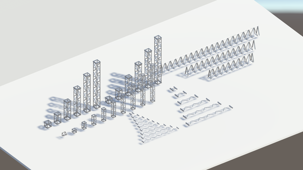 低ポリゴン(Low-Poly)アルミニウム製トラス各種セット