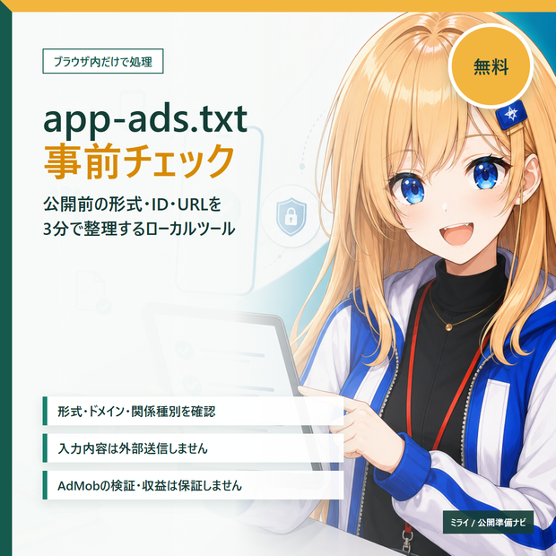 app-ads.txt 事前チェック 無料ローカルツール
