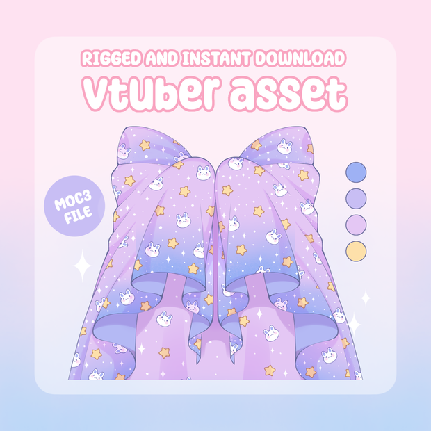 VTuber Asset - Rigged Cosmic Bunny Blanket, moc3 File, Holiday Outfit for Vtuber Models and Streamers