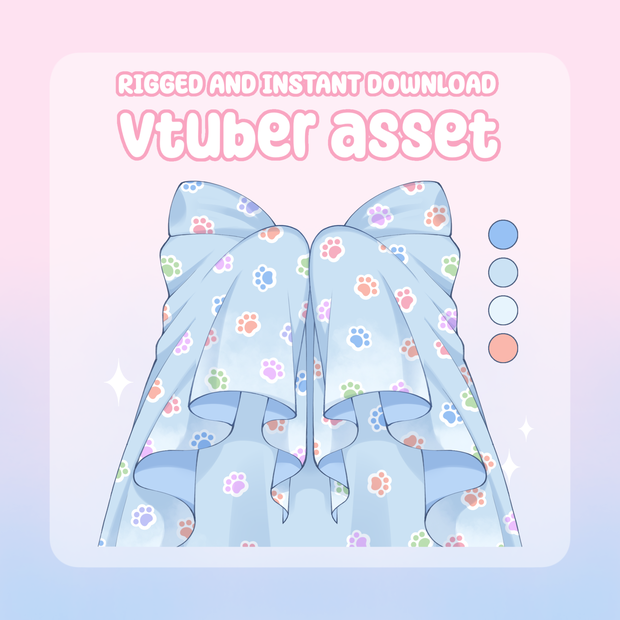 VTuber Asset - Rigged Pawprints Blanket, moc3 File, Holiday Outfit for Vtuber Models and Streamers