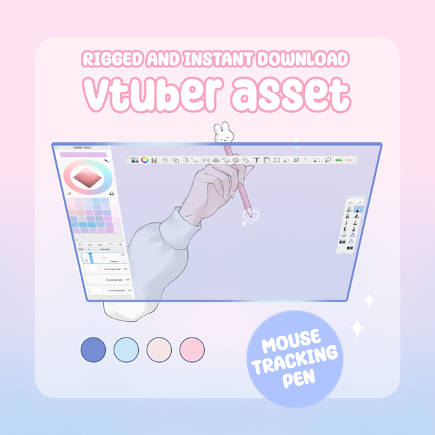 VTuber Hand Asset - Rigged Transparent Tablet, Mouse and Click Tracking Pen, moc3 File, Hand Asset for Streamers, Live2d ready