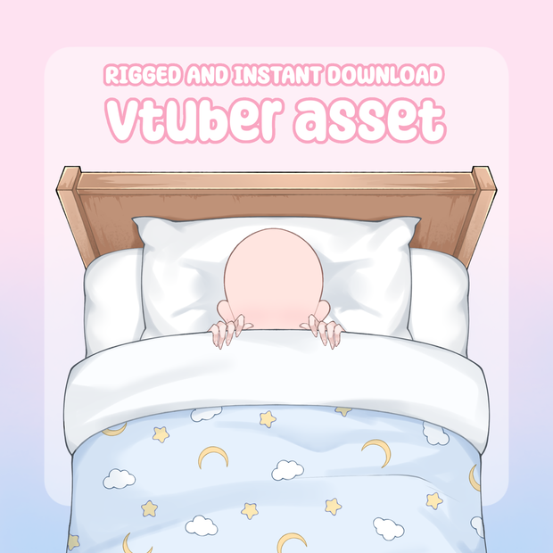 VTuber Asset - Rigged Comfy Bed, moc3 File, Outfit for Late Night Streaming, For Models and Streamers