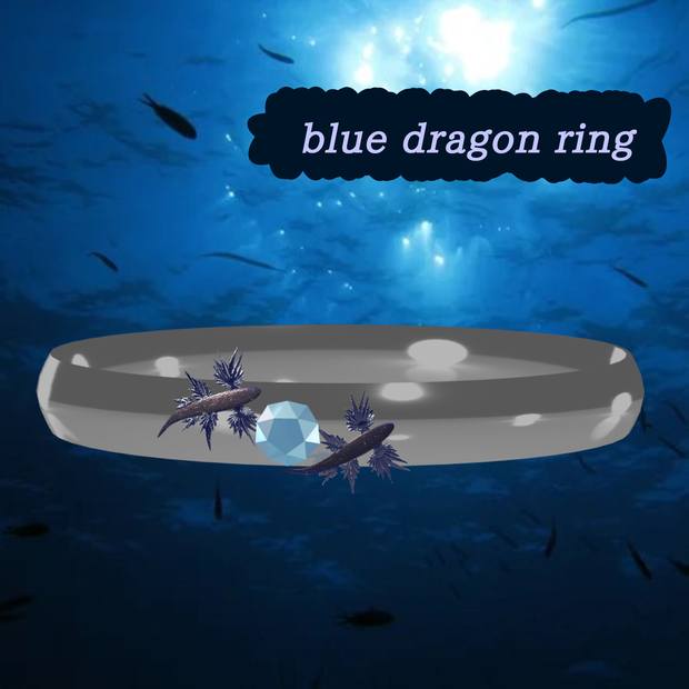 【free(無料)】【VRChat】blue dragon ring / ブルードラゴンリング