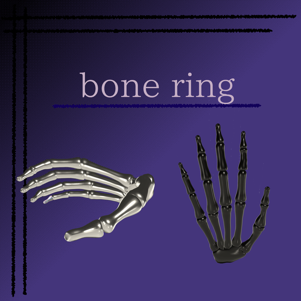【VRChat】【ハロウィン素材/Halloween】bone ring / 骨リング・装飾品