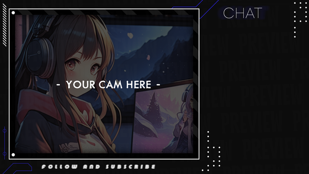 Cyberpunk Stream Overlay forTwitch or any other platform | Overlay Stream Package | Simple Stream Pack | Essentials Overlays