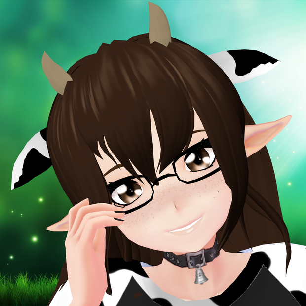 [VROID] PRESET Simple Cow Headpiece w/ moving ears 帽子牛 BETA VERSION