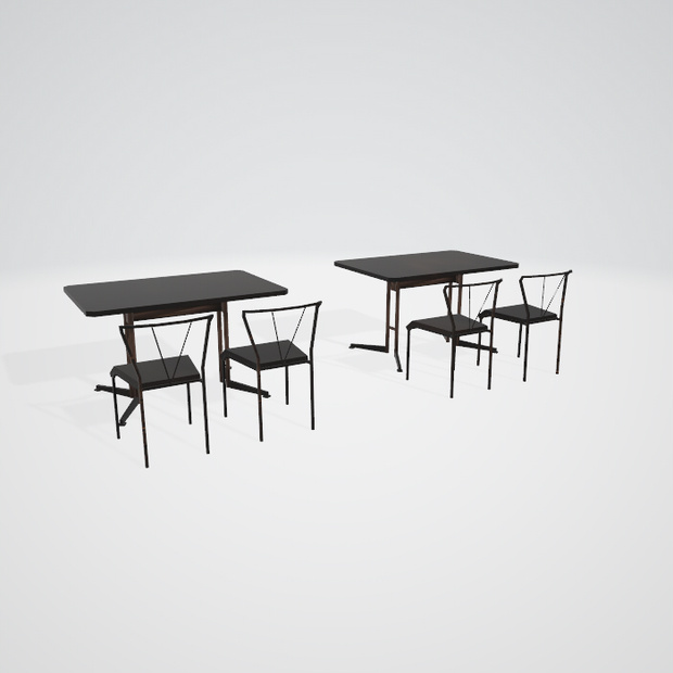 3d ３dモデル　机　イス　レストラン　飲食店