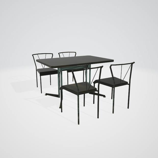 3dモデル　テーブル　イス