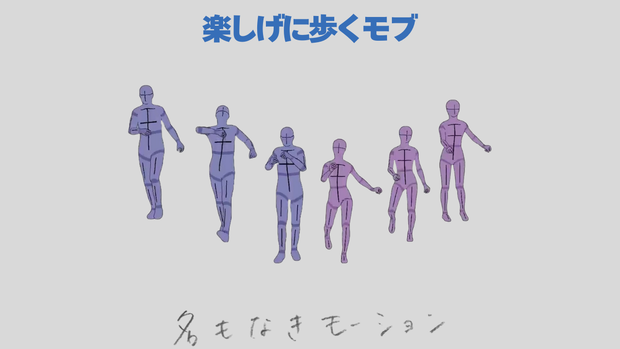 楽しげに歩く人たち【モブ用モーション】