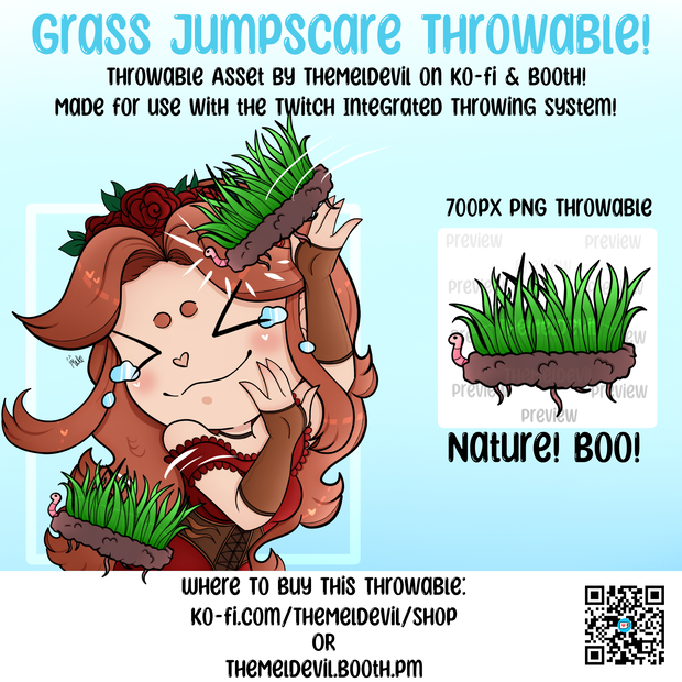 ♡ [FREE] Vtuber Throwables! | Grass Jumpscare! ♡