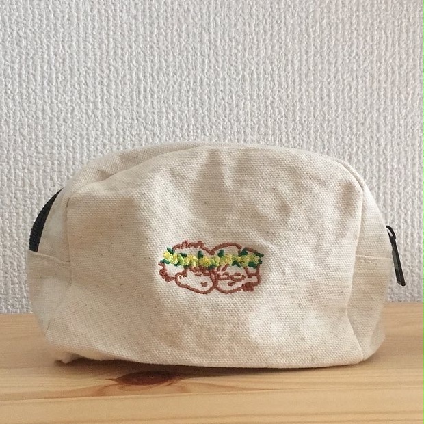 刺繍ポーチ 理銃 梅ト無花果 Booth