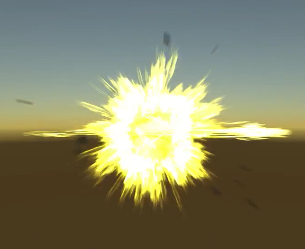 Yellow Sphere Explosion Particles with Rocks  Unity/VRChat