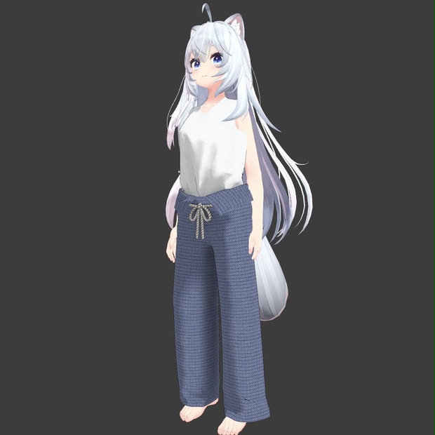 【狐雪ちゃん対応服】シンプルワイドパンツ＆タンクトップ