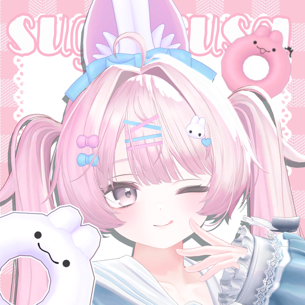 ♥sugar_usa♥【アニメーション付きうさみみ＆アクセサリーセット】