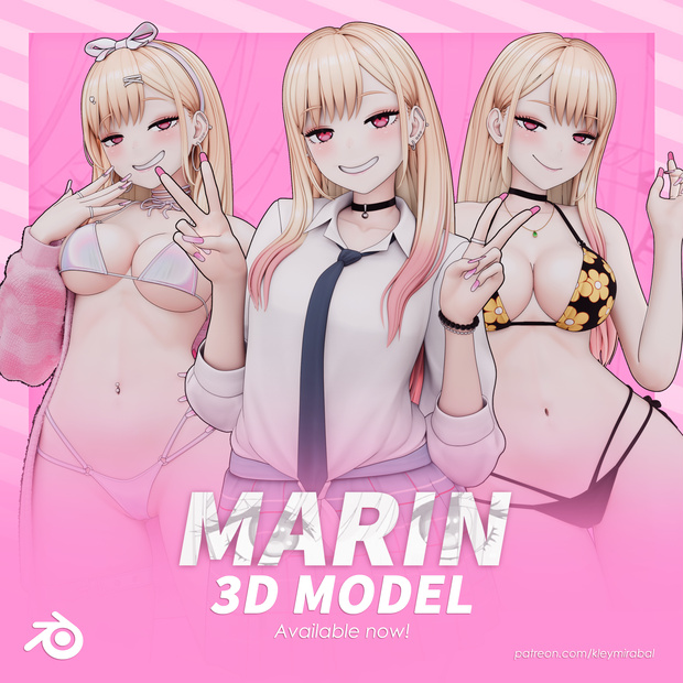 Marin Model (T pose + Outfit Variations)