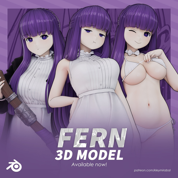 Fern Model (T pose + Outfit Variations)