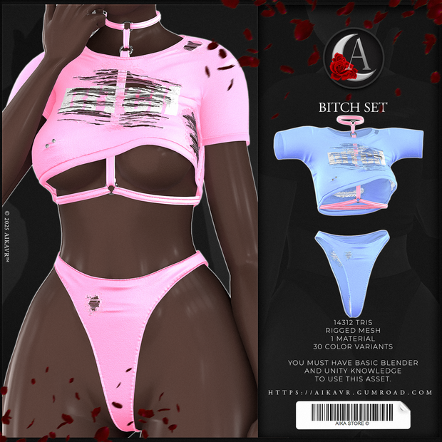 RIPPED SHIRT WITH HARNESS SET