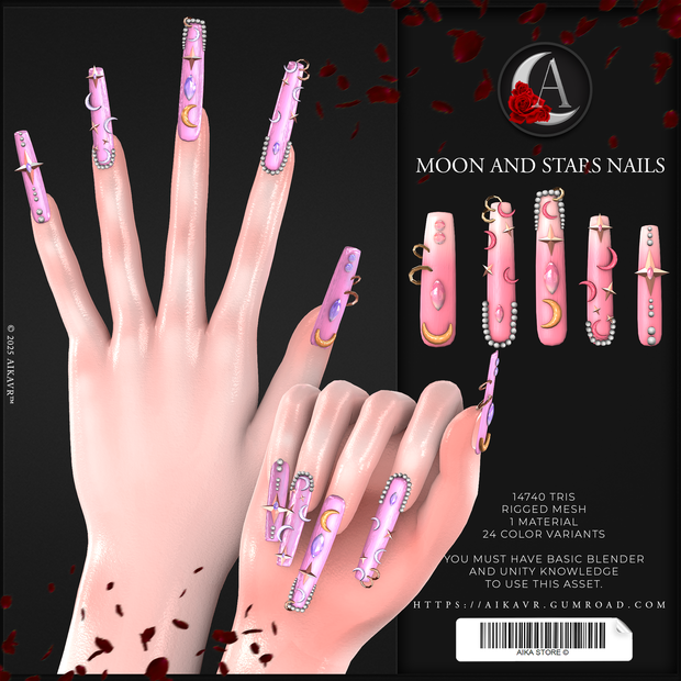 STARS AND MOON NAILS