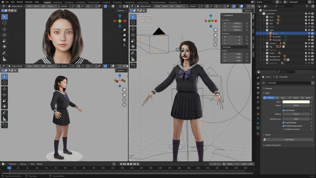 フォトリアル人物3Dモデル2用のテクスチャ
