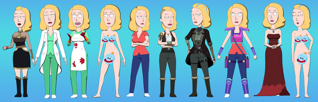 Rick and Morty: Beth Smith 3D model pack (FBX/Blend)