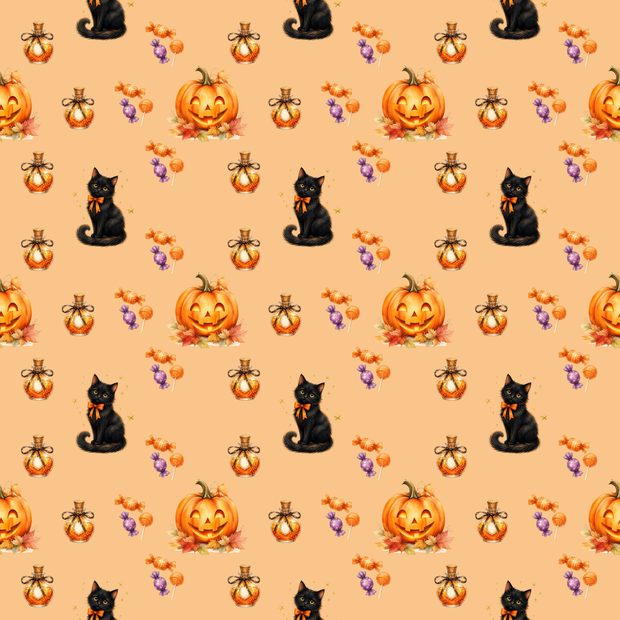 ハロウィン　デザインペーパー　黒猫