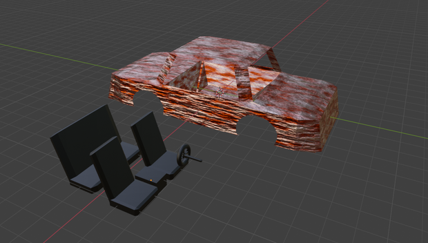 Low Poly Destroyed Car
