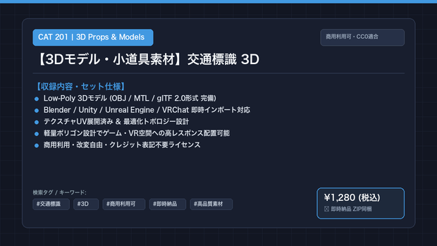 【3Dモデル・小道具素材】交通標識 3D