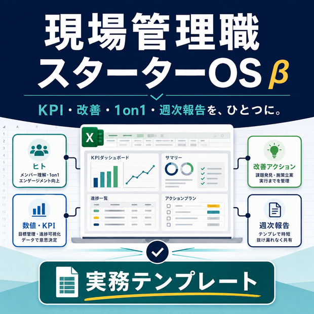 現場管理職スターターOS β｜KPI・改善・1on1・週次報告を1つで管理