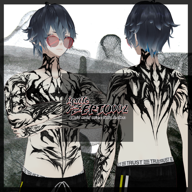 【VRoid texture】ignite/VRoid model unisex tattoo textures/ZEPTO002