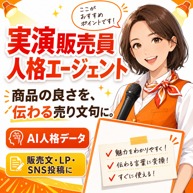 実演販売員人格エージェント
