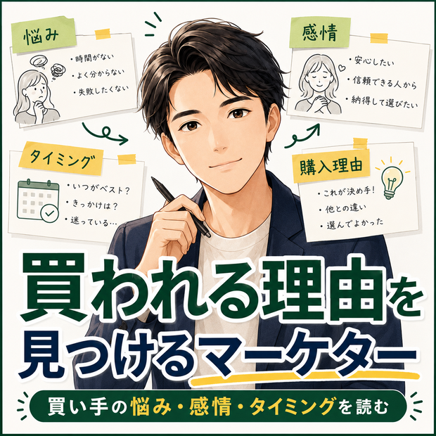 買われる理由を見つけるマーケター 人格エージェント｜買い手の悩み・感情・タイミングを読むAIデータ