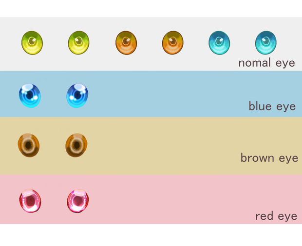 《VRoid用瞳テクスチャ》nomal eye、blue eye、brown eye、red eye