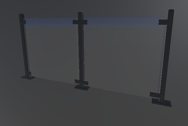 【VRChat想定】よくあるガラス柵【無料】