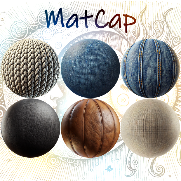 【無料】MatCap6種類【布、レザー、ジーンズ、ニット】
