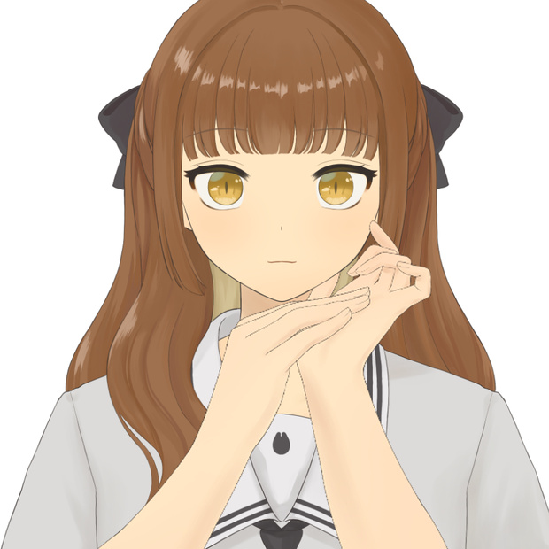 あご添えポーズ