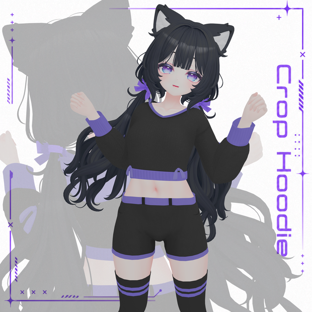 【Airi対応】Crop Hoodie 【VRChat衣装】