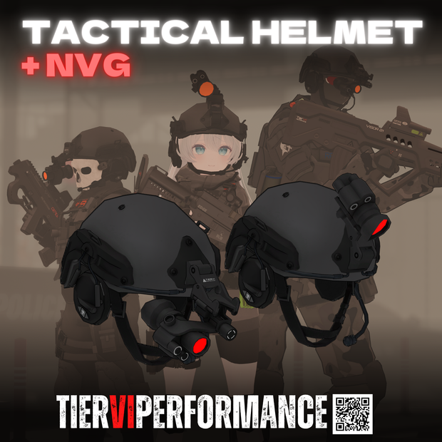 【VRChat向け】TAC HELMET + NVG UNIT