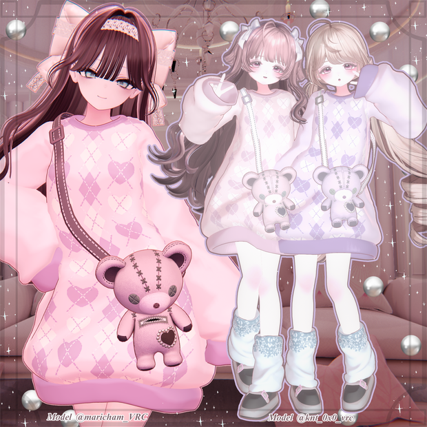 【メルヴィ追加✨】１６アバター対応✨衣装６色＋くま７色🐻 くたっと揺れる♥まいごぐま | Bear Bag Outfit 🐻♥ 