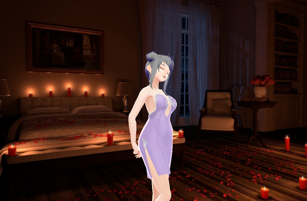 [VRoid] Dress with embroidered flowers