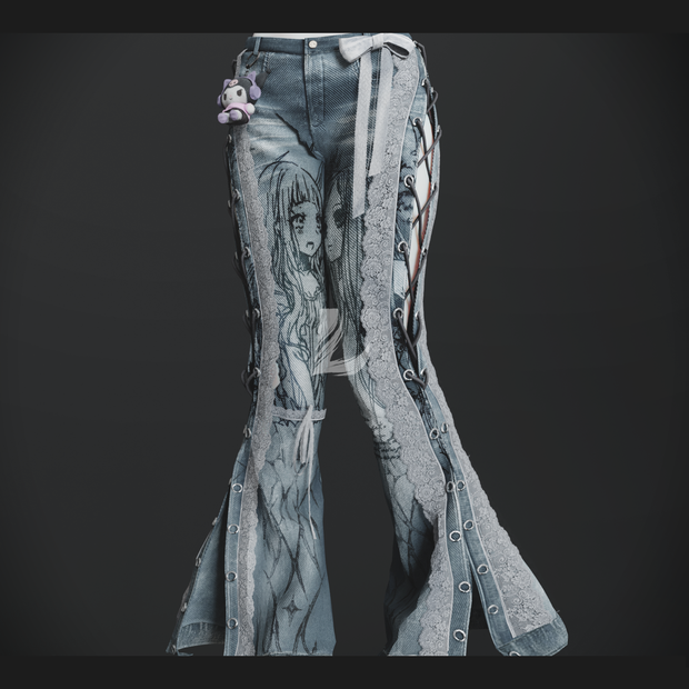 Y2K JEANS + KEYCHAIN 森羅 - Shinra