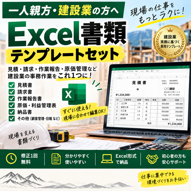 建設業・一人親方向けExcel書類テンプレートセット